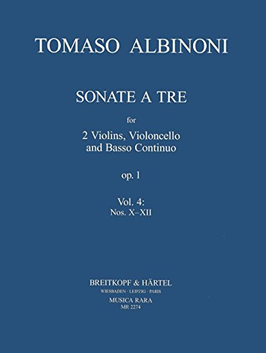 Sonaten Nr. 10 - 12 aus 'Sonate a tre op. 1' für 2 Violinen, Cello und Bc- Urtext (MR 2274)