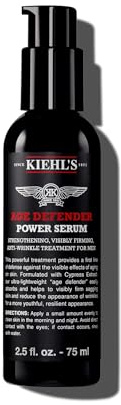 KIEHL'S Age Defender Power Serum, 75 ml, kräftigendes Anti-Aging-Serum für reife Männer-Haut, festigendes und Falten milderndes Pflegekonzentrat mit Zypressen-Extrakt, für alle Hauttypen geeignet