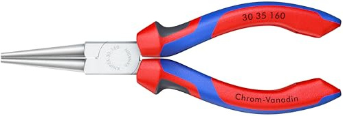 Knipex 3035160, 6 1/4-inch largo alicates de punta redonda con mango ergonómico