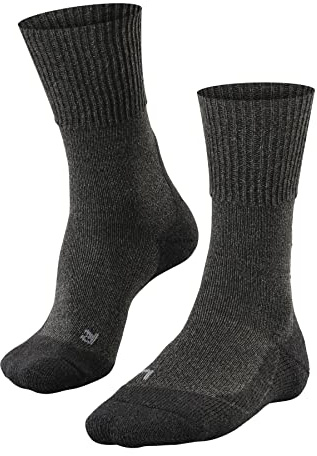 FALKE Herren Wandersocken TK1 Adventure Wool M So Wolle Funktionsmaterial antiblasen dick 1 Paar, Grau Smog 3150, 44-45