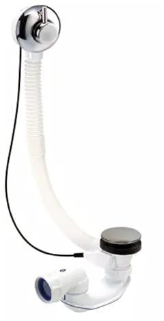 vidage de baignoire - easybain wave - abs - chromé - avec cable - nicoll 0203611