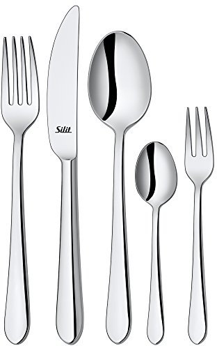 Silit Midi Besteck Set 6 Personen, 30-teilig, Monobloc-Messer, Crominox Edelstahl 18/10 poliert, glänzend, spülmaschinengeeignet
