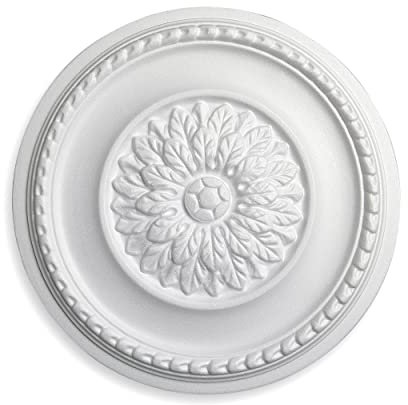 DECOSA Rosette Elisa, weiß, 3 Stück à Ø 42 cm - Stuckrosette aus Styropor - individualisierbare Deckenrosette