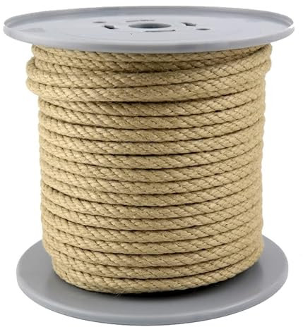 Gepotex Polyhanfseil - Poly-Hanfseil Kunsthanf Durchmesser 8 mm - 50 Meter auf Scheibenspule - 100% Polypropylen 4 schäftig gedreht