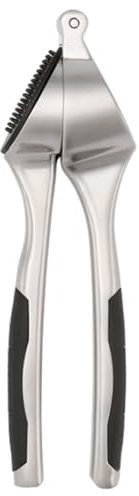 Stellar Contour Gadgets Garlic Press, Cushioned Grip, Dishwasher Safe, Chrome Plated Zinc Alloy