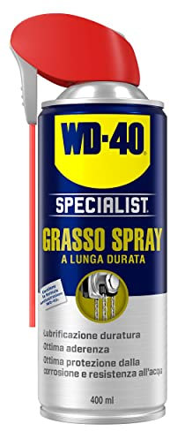 WD-40 - Specialist - Grasso Spray - Lubrificante a lunga durata - Adesione e tenuta ottimali - Elevata resistenza ad acqua, corrosione e temperature (da -20°C a +115°C) - Per tutti i metalli - 400ml
