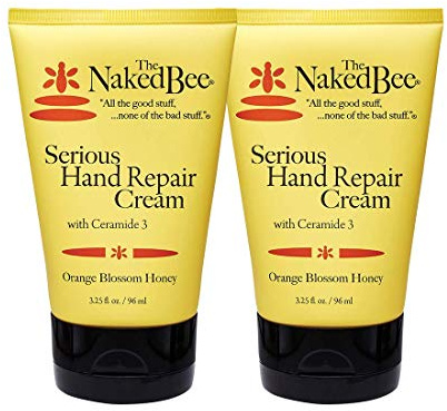 The Naked Bee Orange Blossom Honey with Ceramide 3, Serious Hand Repair Cream Lotion - 2 Pack