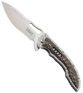 CRKT Fossil Compact EDC Folding Knife with Frame Lock, Brown, 5460