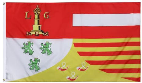 AZ FLAG Flagge Provinz Lüttich 150x90 cm Belgische Polyester 100D 2 Ösen | Für innen und außen dekorative Flagge doppelte Nähte und verstärkte Kanten mit Metallösen 100D Polyester