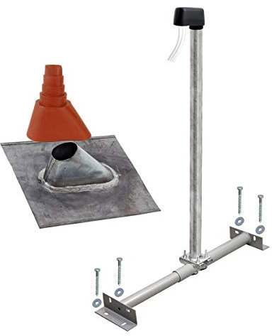 Premium X Basic Dachsparrenhalter 100cm Mast Sparrenhalter für Satellitenschüssel Satellitenantenne | SAT TV Dach Antennenmontage Set