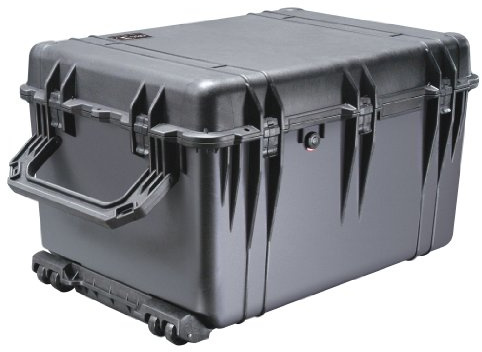 PELI 1660 Maleta estanca Grande con Ruedas para Transporte de Equipos electrónicos, ópticos y fotográficos, IP67 Resistente al Agua, 160L de Capacidad, Fabricada en Alemania, sin Espuma, Color Negro