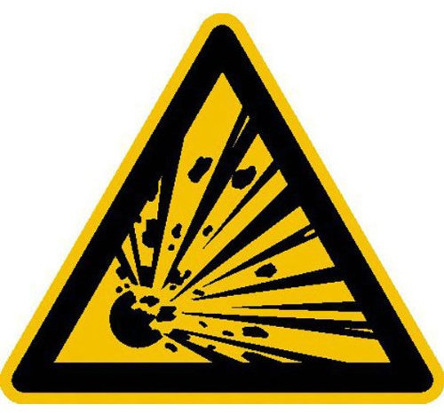 Betriebsausstattung24 Warnschild Warnung vor explosionsgefährlichen Stoffen - Aluminium, geprägt - 31,5 cm Seitenlänge - W002 - Symbol Schild