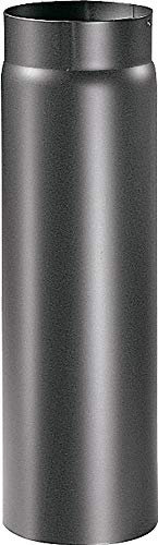 Tubo de Acero de acero aluminizado de color negro. Pintura siliconica a líquido resistente altas temperaturas y anti graffio. Temperatura de ejercicio Max. 400 °. Grosor 2 mm. Para uso interno, Audio para productos a Pellets.