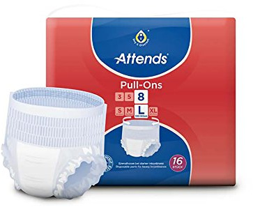 Attends Pull-Ons 8L, Einmalhose, bei starker Blasenschwäche, Größe L, 4 x 16 St
