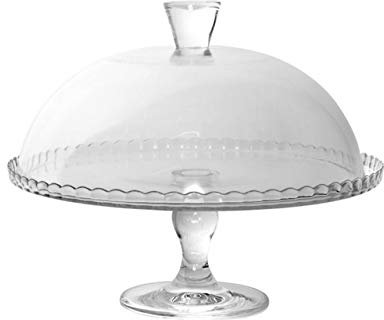 SWEET HOME Alzata tonda per dolci in vetro con cloche in vetro cod.2195200 cm 28h diam.32 by Varotto & Co.