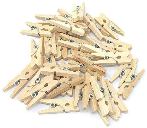 25mm Mini Natural Wooden Clothes Peg Craft For Vintage Wedding Party Decoration Scrapbook (50)