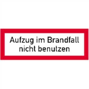 Schild Aufzug im Brandfall nicht benutzen Alu 7,4x21cm