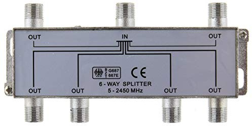 SAT & BK-Verteiler 6-fach Splitter 100dB geschirmt HD- und Unicable- tauchglich