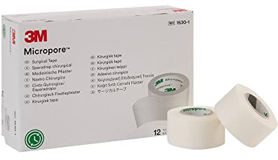 3M Micropore Tape 1530-1, 12 Rolls (Pack de 10) by 3M