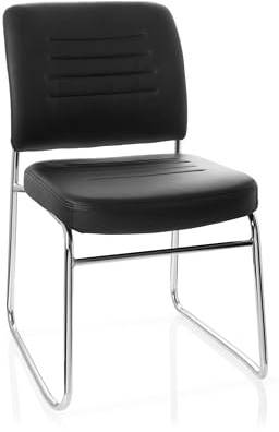 hjh OFFICE 706770 Besökarstol konferensstol TONSO V - Bekväm besöksstol, Elegant design med kviltade sömmar, Klassiska medar, Klädsel av konstläder