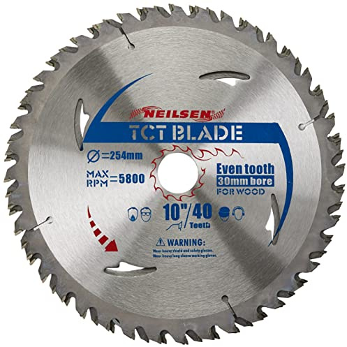 Lames de scie circulaire en argent CT2521 de Neilsen, 254 mm, 40/60 dents de TCT