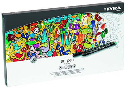 LYRA Art Pen, Fasermaler, 40 Faserstifte | Marker-Set für professionelle Künstler und Studenten, verschiedene Farben