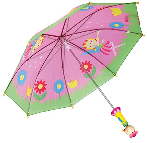 Bino & Mertens 82793 | Kinderregenschirm im Fee Design | Farbe rosa | Mit Holzgriff | Für Kinder ab 3 Jahren | 70 x 70 x 65 cm
