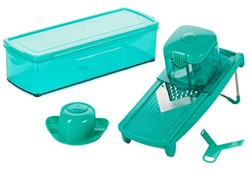Genius Speed Slicer Medium | 6 Teile | Obst-& Gemüseschneider | NEU …, Edelstahl, Türkis