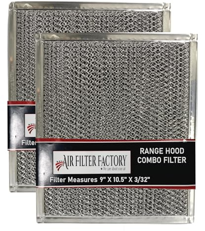 Air Filter Factory Replacement For GE WB02X10700 9 X 10.5 X 3/32 Inches Range Hood Combo Filter 2-Pack