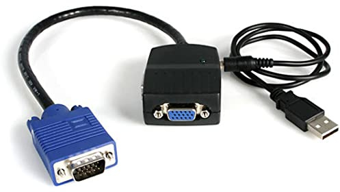 StarTech.com 2 Port VGA Video Splitter - Monitor Splitter Kabel mit Stromversorgung über USB - 1 x VGA (Stecker) 2 x VGA (Buchse)/USB