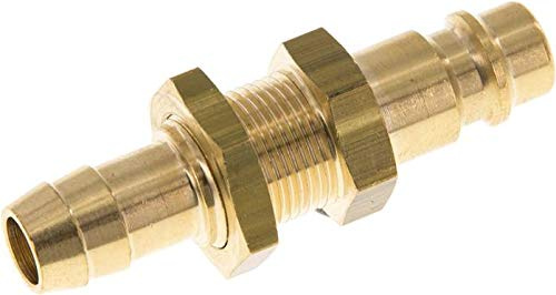 Schott-Kupplungsstecker (NW7,2) 10mm Schlauch, Messing Werkstoff:Messing beidseitig absperrend:Nein