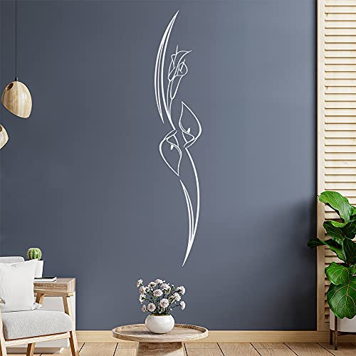 Lilien - Linien Wandtattoo in 6 Größen - Wandaufkleber Wall Sticker - Dekoration, Küche, Wohnzimmer, Schlafzimmer, Badezimmer
