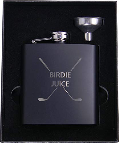 Golf Birdie Juice Flask, Funnel and Gift Box - Great Chirstmas, Birthday, Valentines Gift for Golfers by CustomGiftsNow