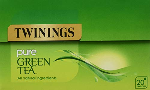 Twinings Pure Green Tea Bags, 12 Boxes of 20 Individually Wrapped Envelope Tea Bags, 240 in total.