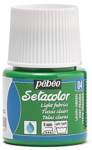 Pebeo Setacolor Light Fabric Paint 45-Milliliter Bottle, Lawn Green, 329-004