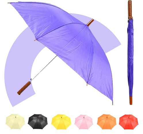 Jollybrolly Straight Stick Umbrella – Strong 8 Panel Winter Umbrella, Waterproof, Sun Protection, Wind Resistant, Large Canopy, Auto Open Feature