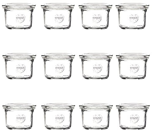 Weck Gläser Mini Einmachgläser mit Deckel 80 ml 12 Stück pro Set