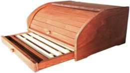 PORTA PANE A SERRANDINA IN LEGNO NOCE SCURO CON TAGLIERE A CASSETTO 066243 AZIMUTHSHOP