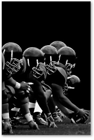 Postereck - 0142 - NFL, Schwarz Weiss Football Amerika USA Angriff - Wandposter Fotoposter Bilder Wandbild Wandbilder - Poster - 4:3-81,0 cm x 61,0 cm