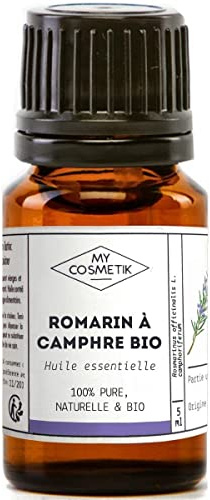 MY COSMETIK - Ätherisches Rosmarin-Kampferöl - Aus biologischem Anbau - HEBBD/HECT chemotypisiert - 100% rein und natürlich - ECOCERT-zertifiziert - 10 ml