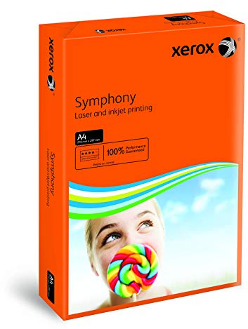 Xerox 003R94276 - Carta colorata per stampante Symphony, formato DIN A4, 160 g/m², 250 fogli, colore: Arancione