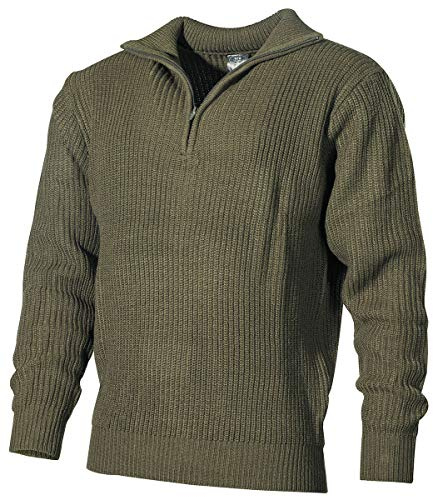 MFH Isländer Pullover, Troyer mit Reißverschluss, Oliv, XX-Large