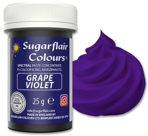 Sugarflair Food Colouring Paste Grape Violet, Concentrated Spectral Food Colouring for Buttercream, Sugar Paste, Royal Icing, Cake Mixes, Macarons and More! - 25g