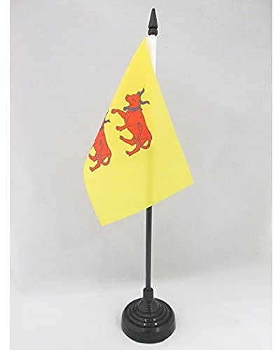 AZ FLAG Drapeau de Table Province du Béarn 15x10 cm Socle Plastique | Usage intérieur Drapeau de bureau français finition cousue et bords renforcés avec mât en plastique et socle en plastique