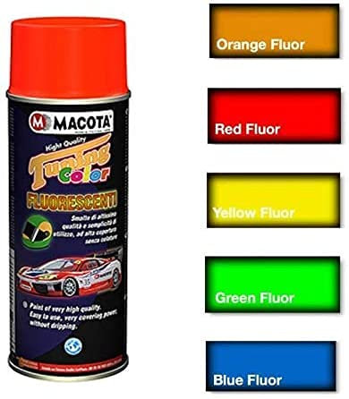 MACOTA TUNING SMALTO FLUORESCENTE VERDE ROSSO GIALLO 400ML (GIALLO FLUO)