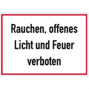Schild Rauchen offenes Licht Feuer verboten 25x35cm Alu