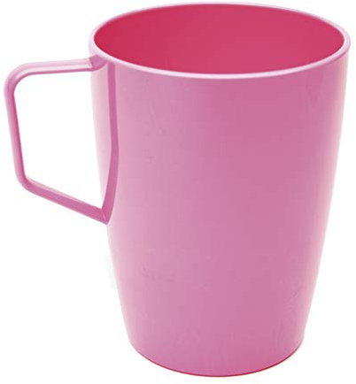 Harfield Pink Beakers Mugs (Pack of 4,280ml) Lightweight Virtually Unbreakable Polycarbonate Plastic