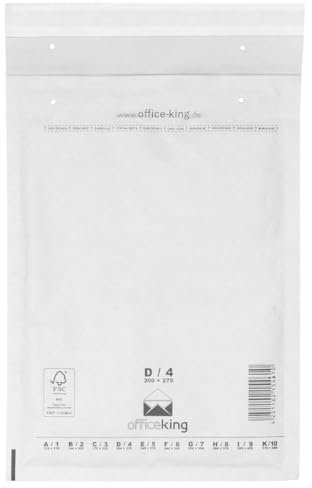 OfficeKing 800 x Luftpolstertaschen weiss Gr. D/4 (200x275 mm) DIN B5 C5+