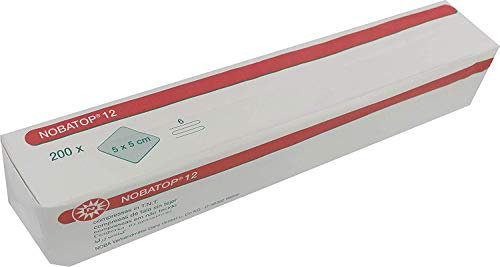 Nobatop 12 Compresas de Tela No Tejida 6x 1000 Piezas (5 X 200) 5cm X 5CM