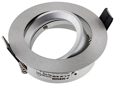 SEBSON Gehäuse für Einbaustrahler mit GU10 Fassung LED Halogen 230V - Schwenkbarer Einbaurahmen, Lochdurchmesser 75mm (min. 73mm, max. 77mm) für Deckenbeleuchtung